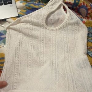 SHEIN White Textured Knit Top